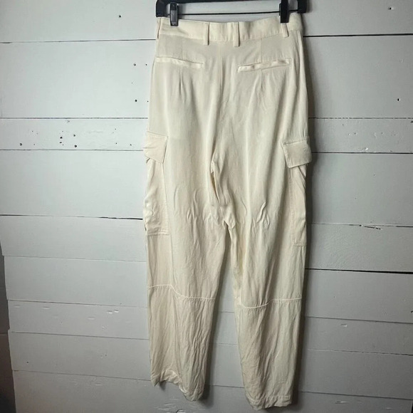 Zara Cargo Pants Cream Women's Size Small - Picture 2 of 4